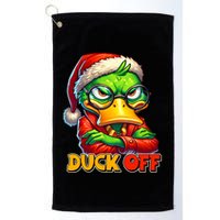 Duck Off Funny Sarcastic Grumpy Duck Christmas Golf Towel