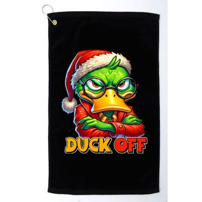 Duck Off Funny Sarcastic Grumpy Duck Christmas Platinum Collection Golf Towel