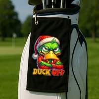 Duck Off Funny Sarcastic Grumpy Duck Christmas Golf Towel