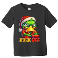 Duck Off Funny Sarcastic Grumpy Duck Christmas Toddler T-Shirt