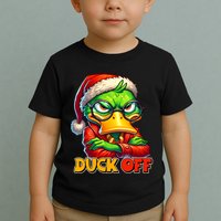 Duck Off Funny Sarcastic Grumpy Duck Christmas Toddler T-Shirt