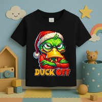 Duck Off Funny Sarcastic Grumpy Duck Christmas Toddler T-Shirt