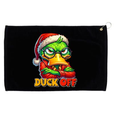 Duck Off Funny Sarcastic Grumpy Duck Christmas Grommeted Golf Towel