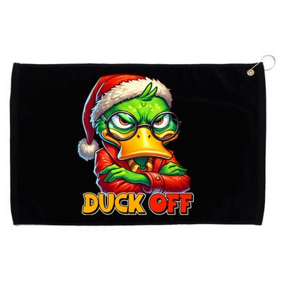 Duck Off Funny Sarcastic Grumpy Duck Christmas Grommeted Golf Towel