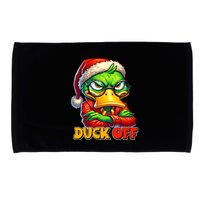 Duck Off Funny Sarcastic Grumpy Duck Christmas Microfiber Hand Towel