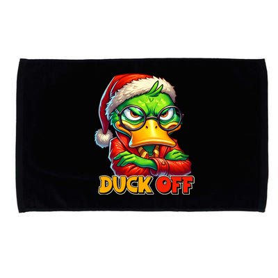 Duck Off Funny Sarcastic Grumpy Duck Christmas Microfiber Hand Towel