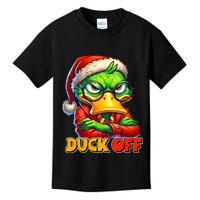 Duck Off Funny Sarcastic Grumpy Duck Christmas Kids T-Shirt