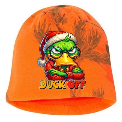 Duck Off Funny Sarcastic Grumpy Duck Christmas Kati - Camo Knit Beanie