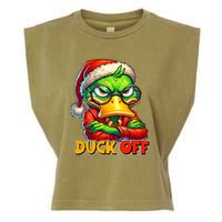 Duck Off Funny Sarcastic Grumpy Duck Christmas Garment-Dyed Women's Muscle Tee
