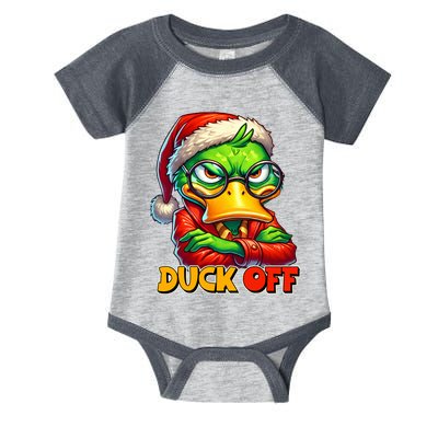Duck Off Funny Sarcastic Grumpy Duck Christmas Infant Baby Jersey Bodysuit