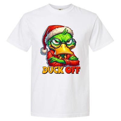 Duck Off Funny Sarcastic Grumpy Duck Christmas Garment-Dyed Heavyweight T-Shirt