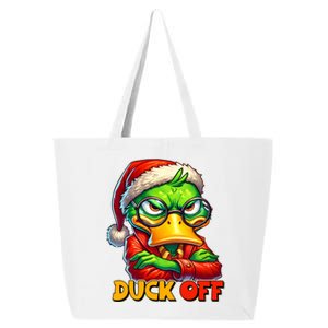 Duck Off Funny Sarcastic Grumpy Duck Christmas 25L Jumbo Tote