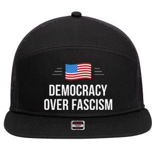 Democracy Over Fascism 7 Panel Mesh Trucker Snapback Hat