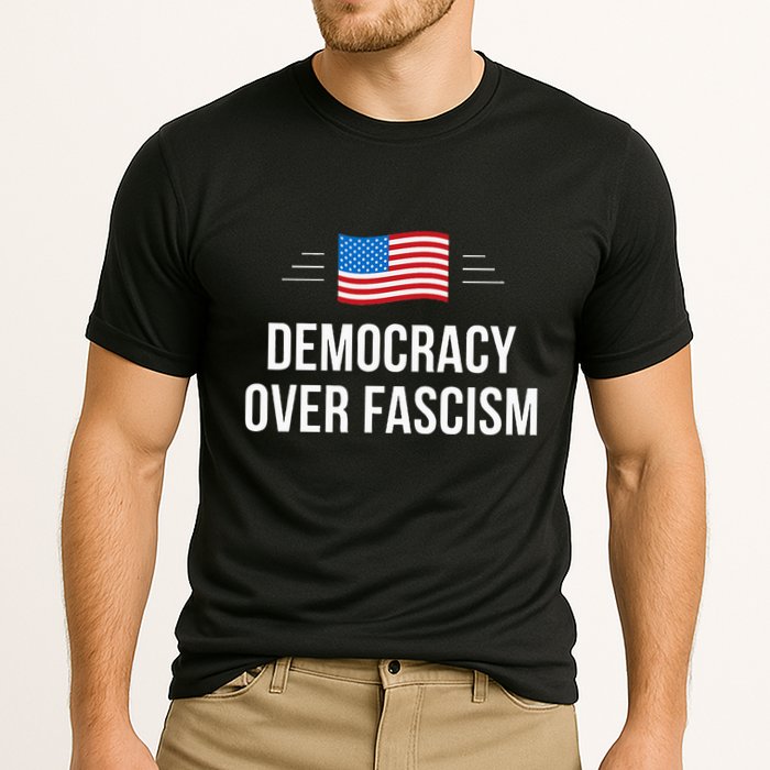 Democracy Over Fascism Cooling Performance Crew T-Shirt