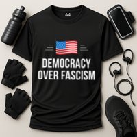 Democracy Over Fascism Cooling Performance Crew T-Shirt