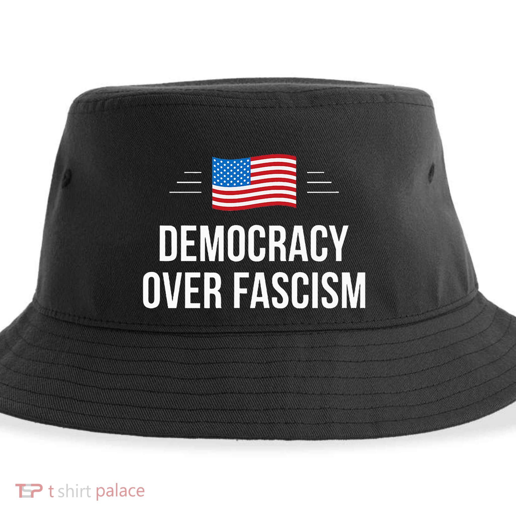 Democracy Over Fascism Sustainable Bucket Hat