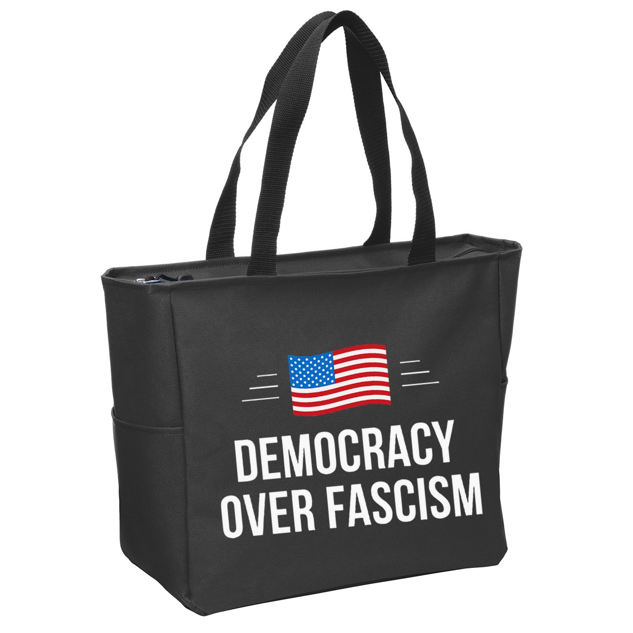 Democracy Over Fascism Zip Tote Bag