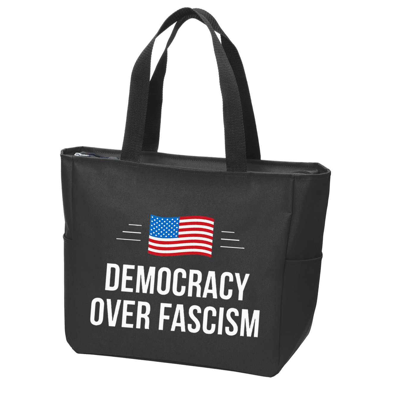 Democracy Over Fascism Zip Tote Bag