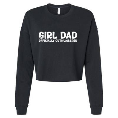 Dad Outnumbered Fathers Day Funny Papa Cropped Pullover Crew