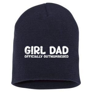 Dad Outnumbered Fathers Day Funny Papa Short Acrylic Beanie