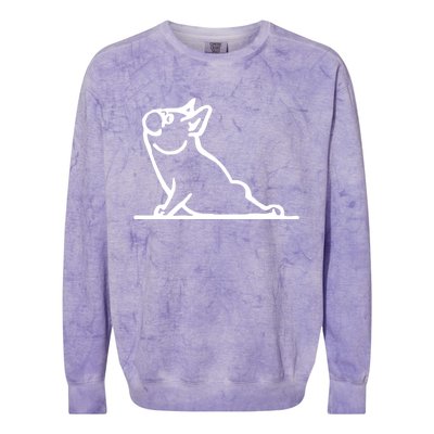 Dog Owner French Bulldog Yoga Pose Frenchie Lover Gift Colorblast Crewneck Sweatshirt