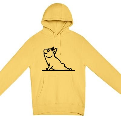 Dog Owner French Bulldog Yoga Pose Frenchie Lover Gift Premium Pullover Hoodie