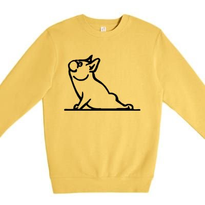 Dog Owner French Bulldog Yoga Pose Frenchie Lover Gift Premium Crewneck Sweatshirt