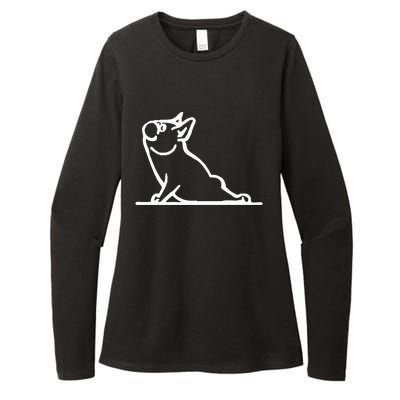 Dog Owner French Bulldog Yoga Pose Frenchie Lover Gift Womens CVC Long Sleeve Shirt