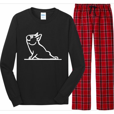 Dog Owner French Bulldog Yoga Pose Frenchie Lover Gift Long Sleeve Pajama Set