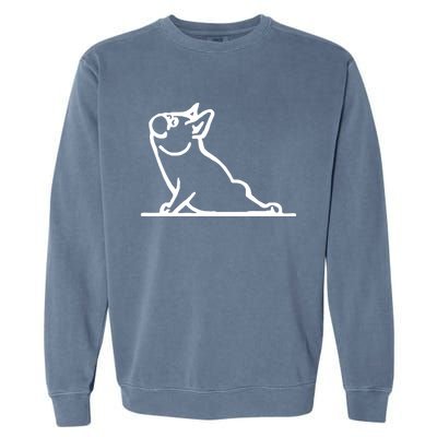 Dog Owner French Bulldog Yoga Pose Frenchie Lover Gift Garment-Dyed Sweatshirt