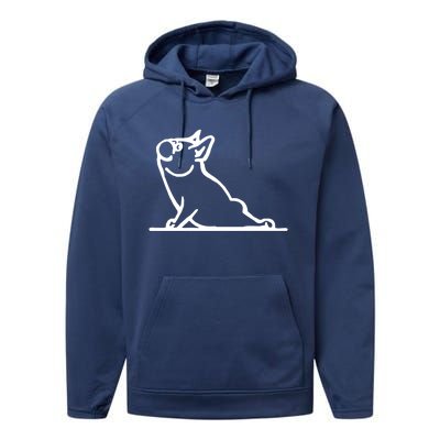 Dog Owner French Bulldog Yoga Pose Frenchie Lover Gift Performance Fleece Hoodie