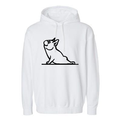 Dog Owner French Bulldog Yoga Pose Frenchie Lover Gift Garment-Dyed Fleece Hoodie