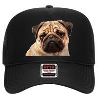 Dog - Close-Up of Pug Face High Crown Mesh Back Trucker Hat