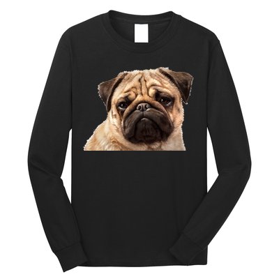 Dog - Close-Up of Pug Face Long Sleeve Shirt
