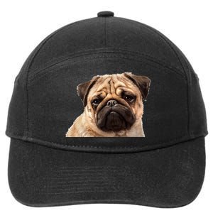 Dog - Close-Up of Pug Face 7-Panel Snapback Hat