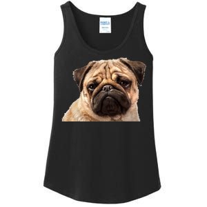 Dog - Close-Up of Pug Face Ladies Essential Tank