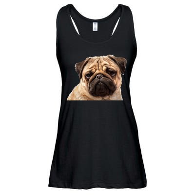 Dog - Close-Up of Pug Face Ladies Essential Flowy Tank