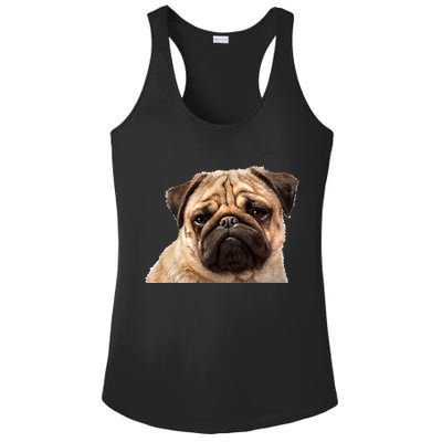 Dog - Close-Up of Pug Face Ladies PosiCharge Competitor Racerback Tank