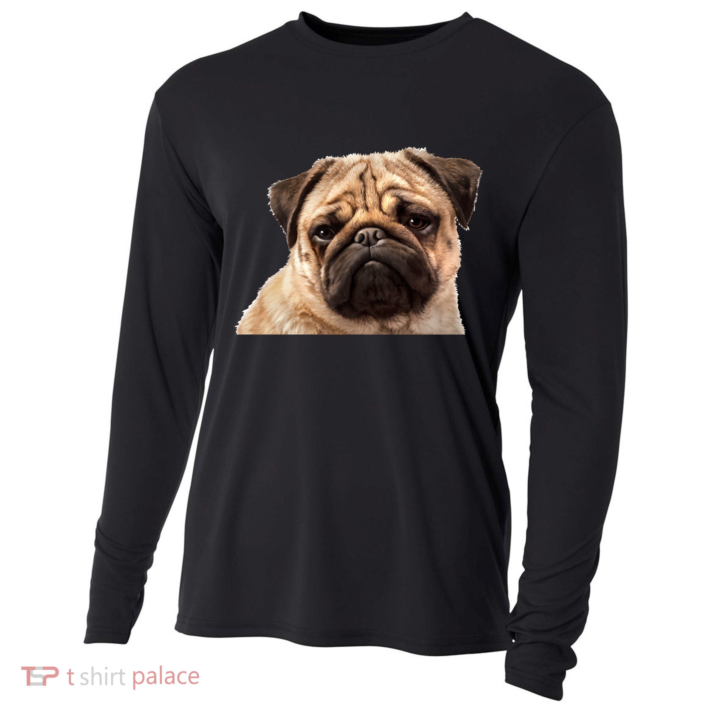 Dog - Close-Up of Pug Face Cooling Performance Long Sleeve Crew
