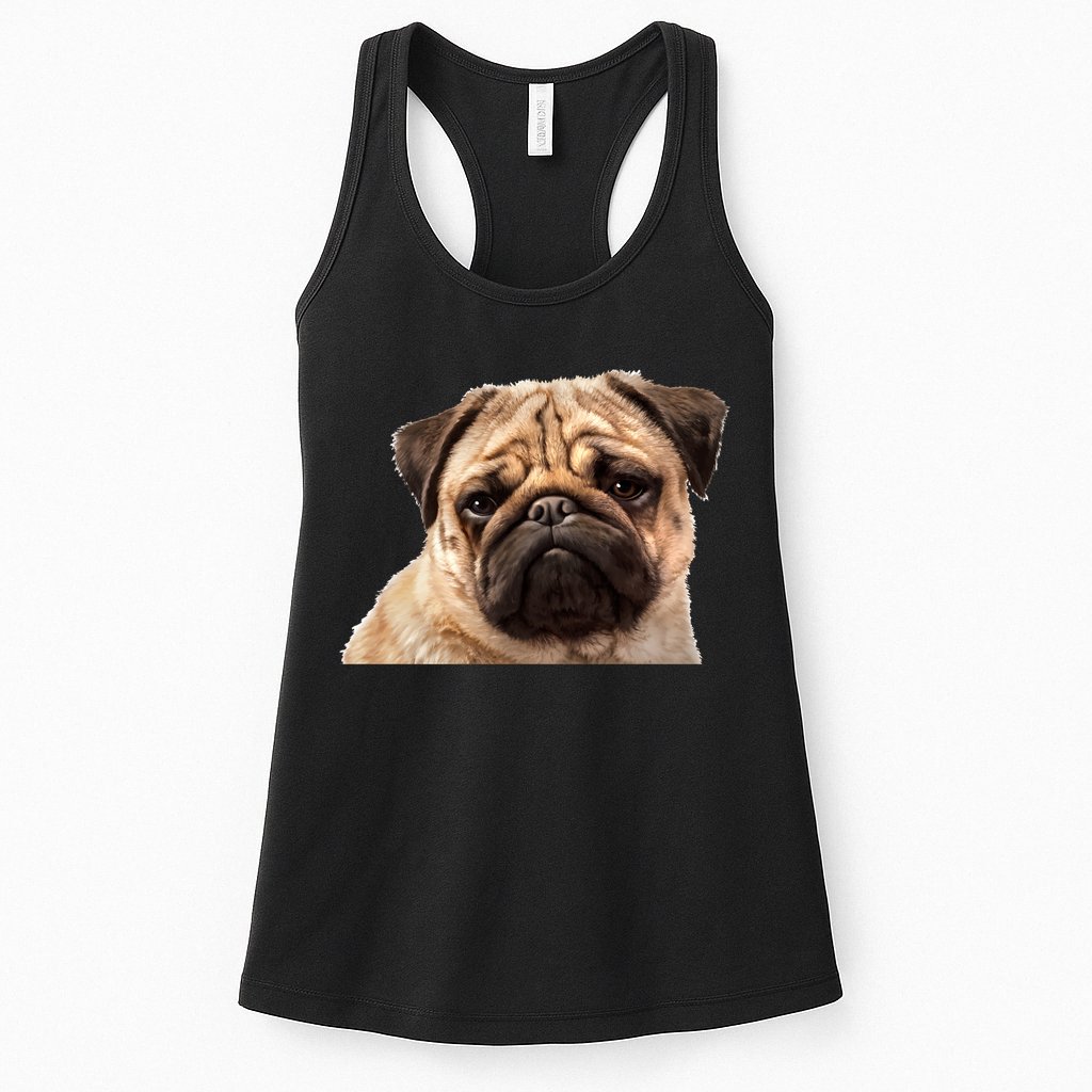 Dog - Close-Up of Pug Face Womens Tank Top