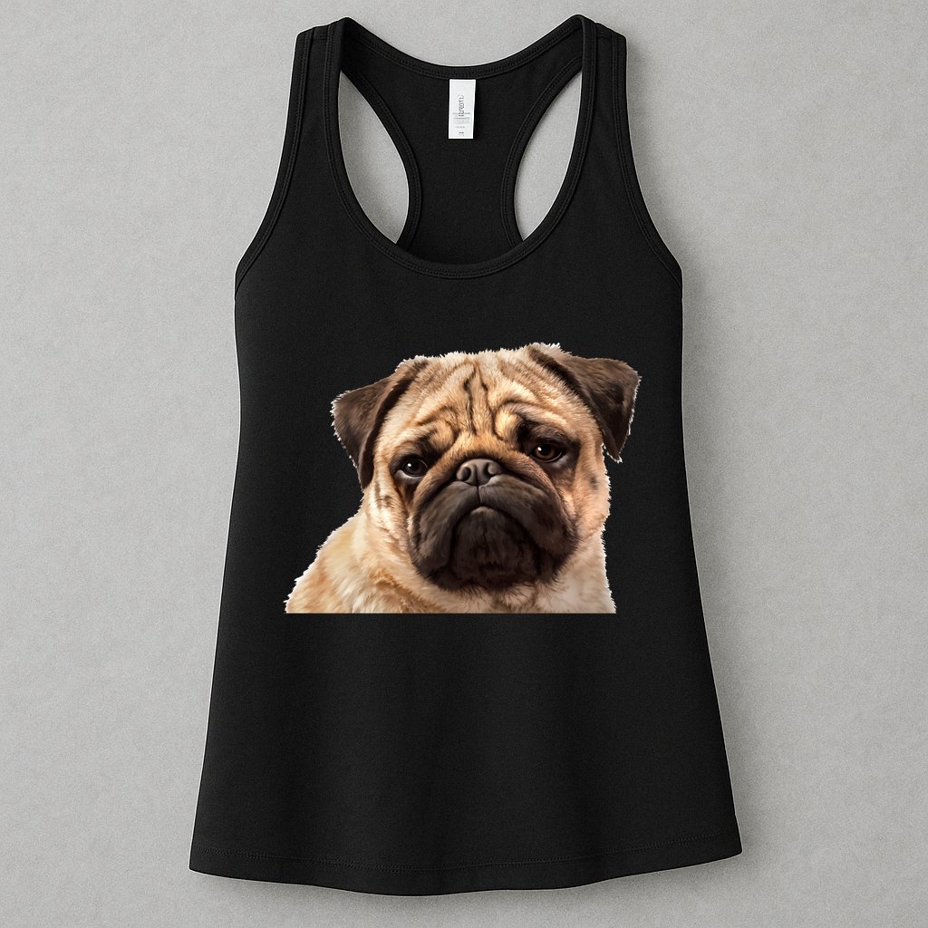 Dog - Close-Up of Pug Face Womens Tank Top