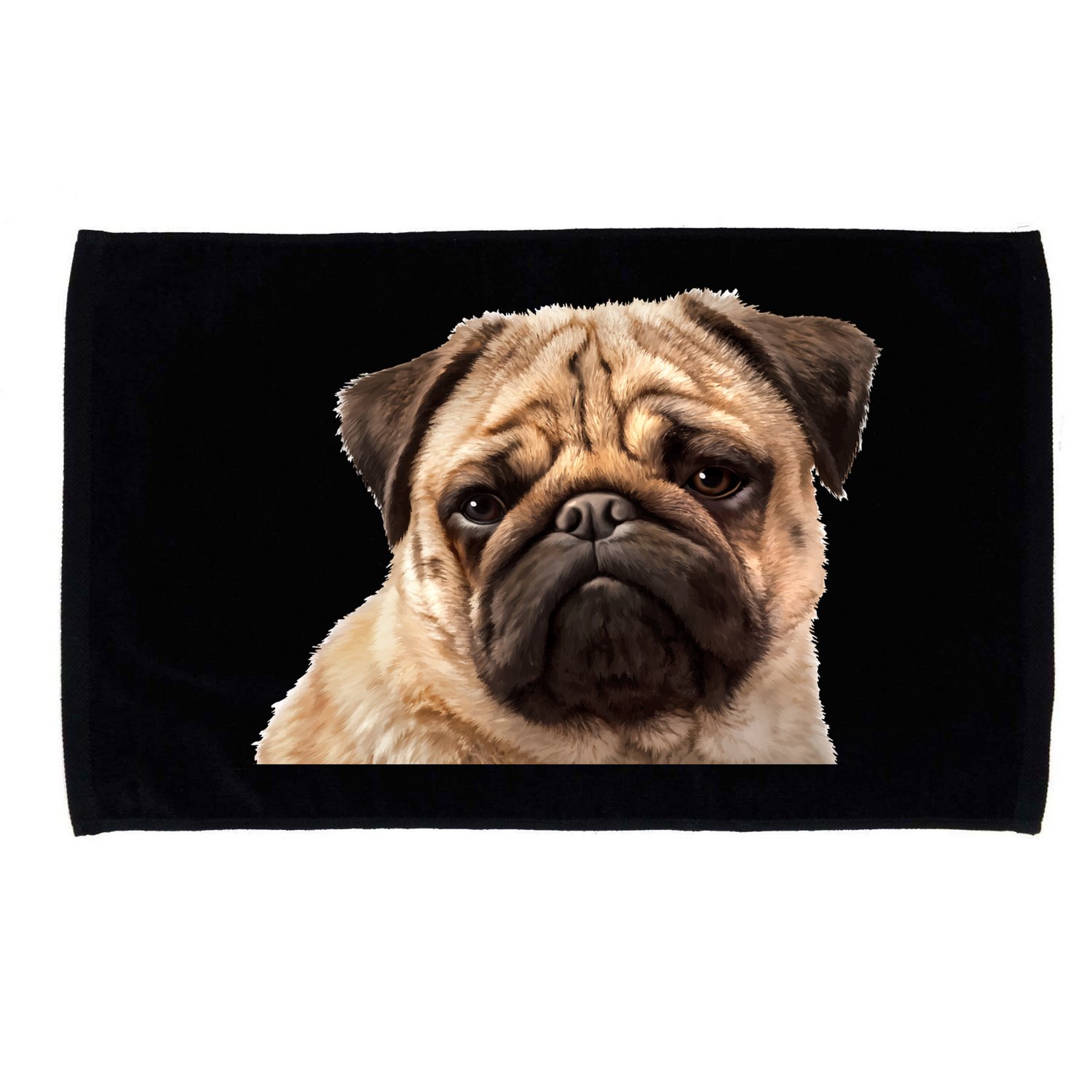 Dog - Close-Up of Pug Face Microfiber Hand Towel
