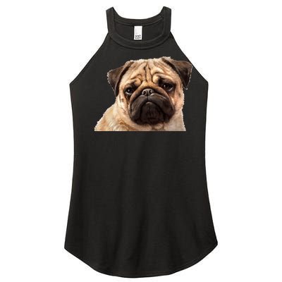 Dog - Close-Up of Pug Face Women’s Perfect Tri Rocker Tank