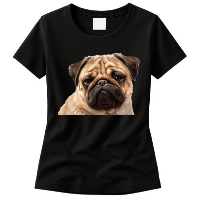 Dog - Close-Up of Pug Face Womens T-Shirt