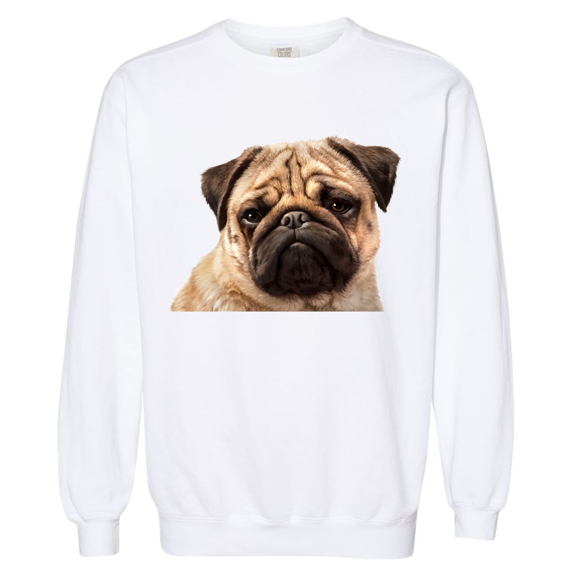 Dog - Close-Up of Pug Face Garment-Dyed Sweatshirt