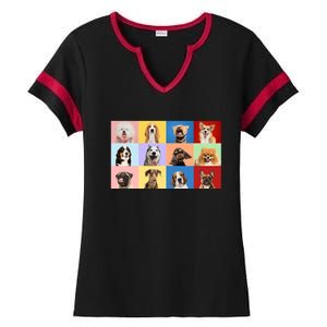 Dog Collage Ladies Halftime Notch Neck Tee