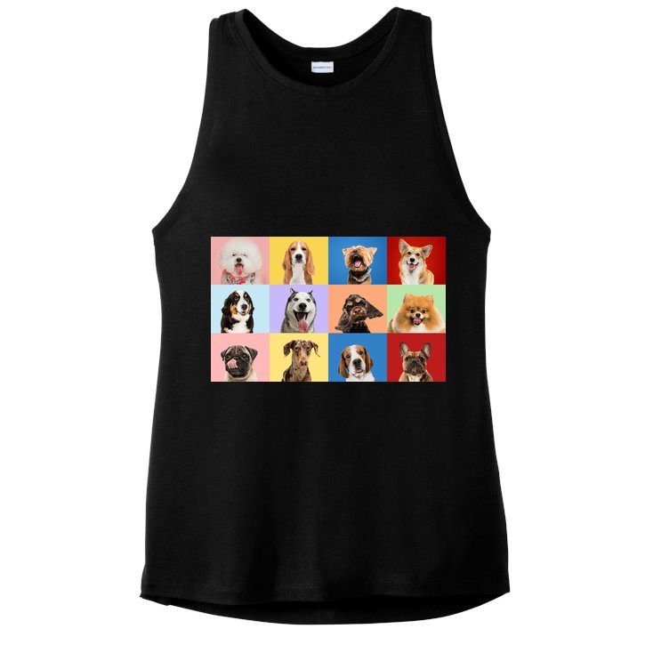 Dog Collage Ladies PosiCharge Tri-Blend Wicking Tank