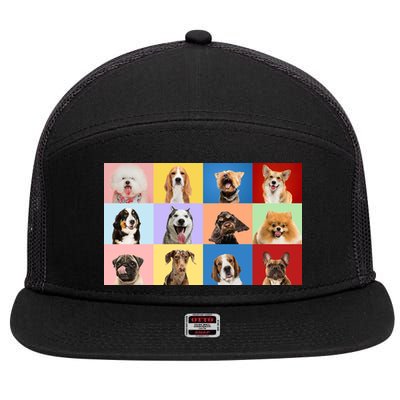 Dog Collage 7 Panel Mesh Trucker Snapback Hat