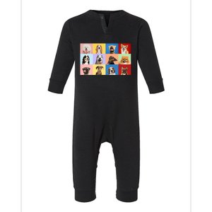 Dog Collage Infant Fleece One Piece