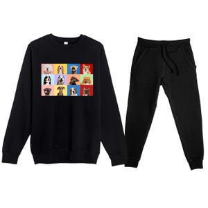 Dog Collage Premium Crewneck Sweatsuit Set